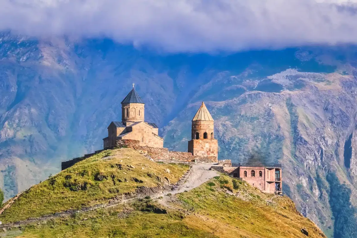 Kazbegi and the Caucasus mountains, Georgia