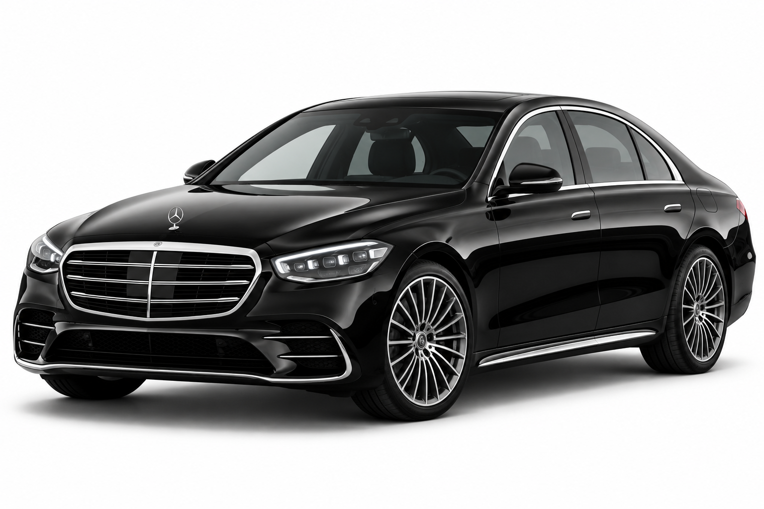 Black Mercedes-Benz business-class sedan for VIP and delegation transfers in Georgia