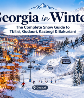 georgia in winter snow in gudauri and kazbegi caucasus mountains travel guide