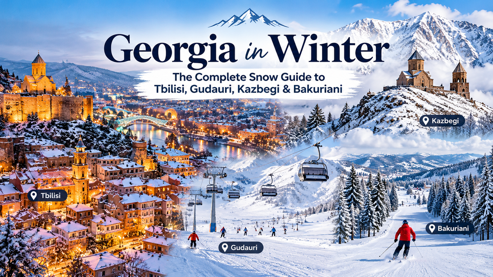 georgia in winter snow in gudauri and kazbegi caucasus mountains travel guide